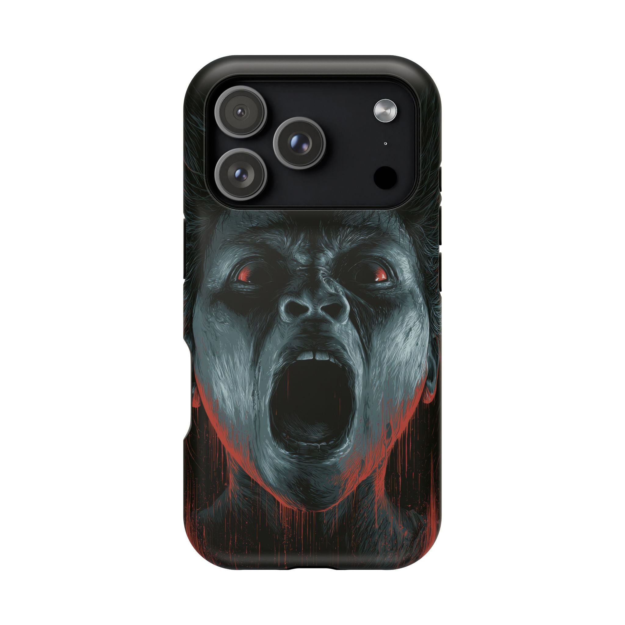 Feral - Half-wolf face, blood-red eyes