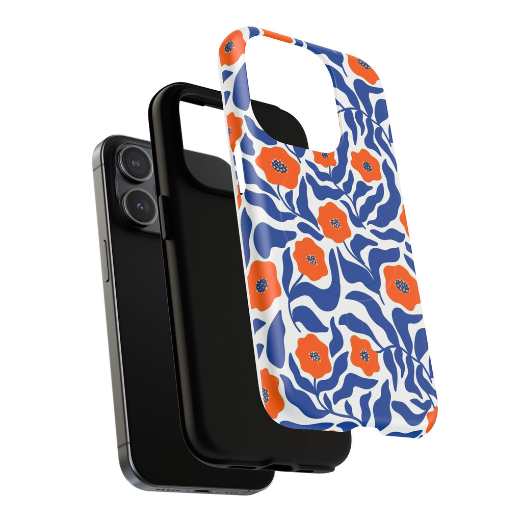 Flare - Blue & Orange Poppy Flowers