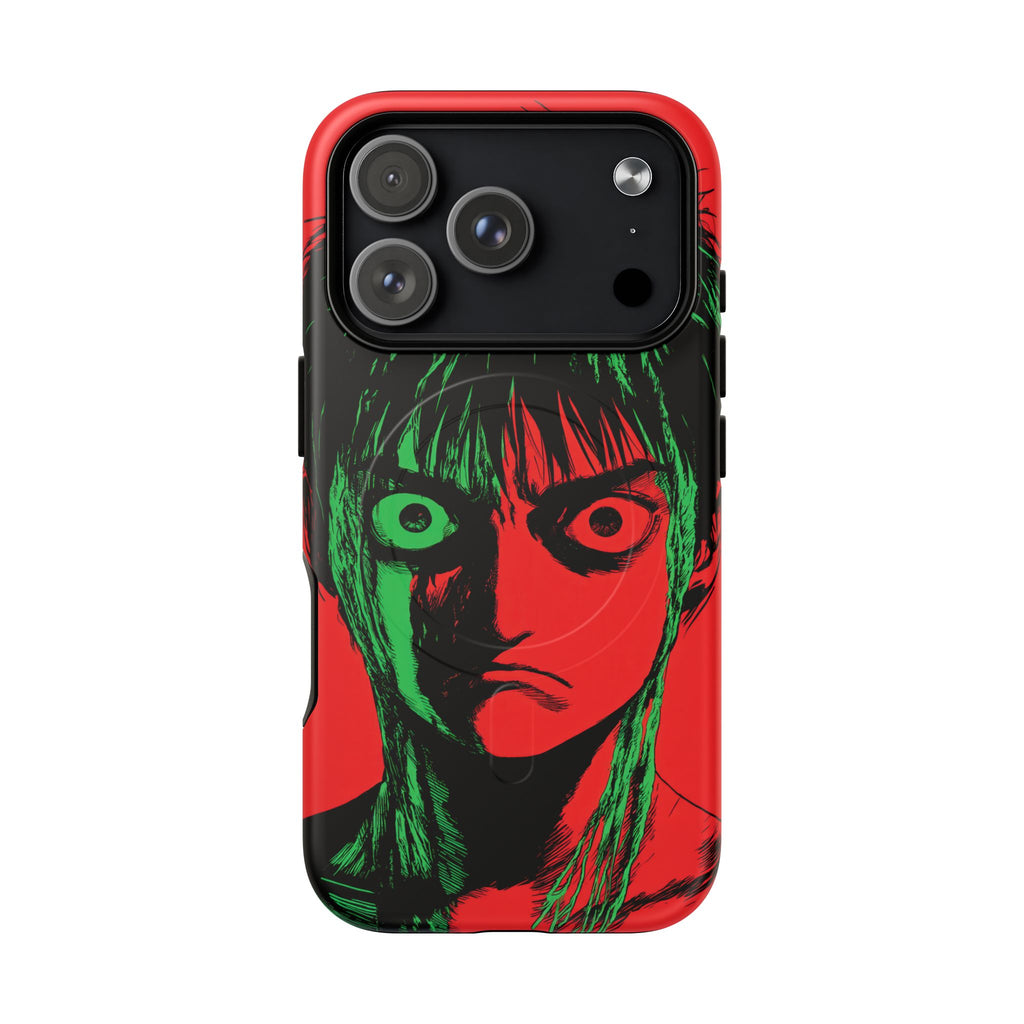 Rage - Visage manga fond rouge