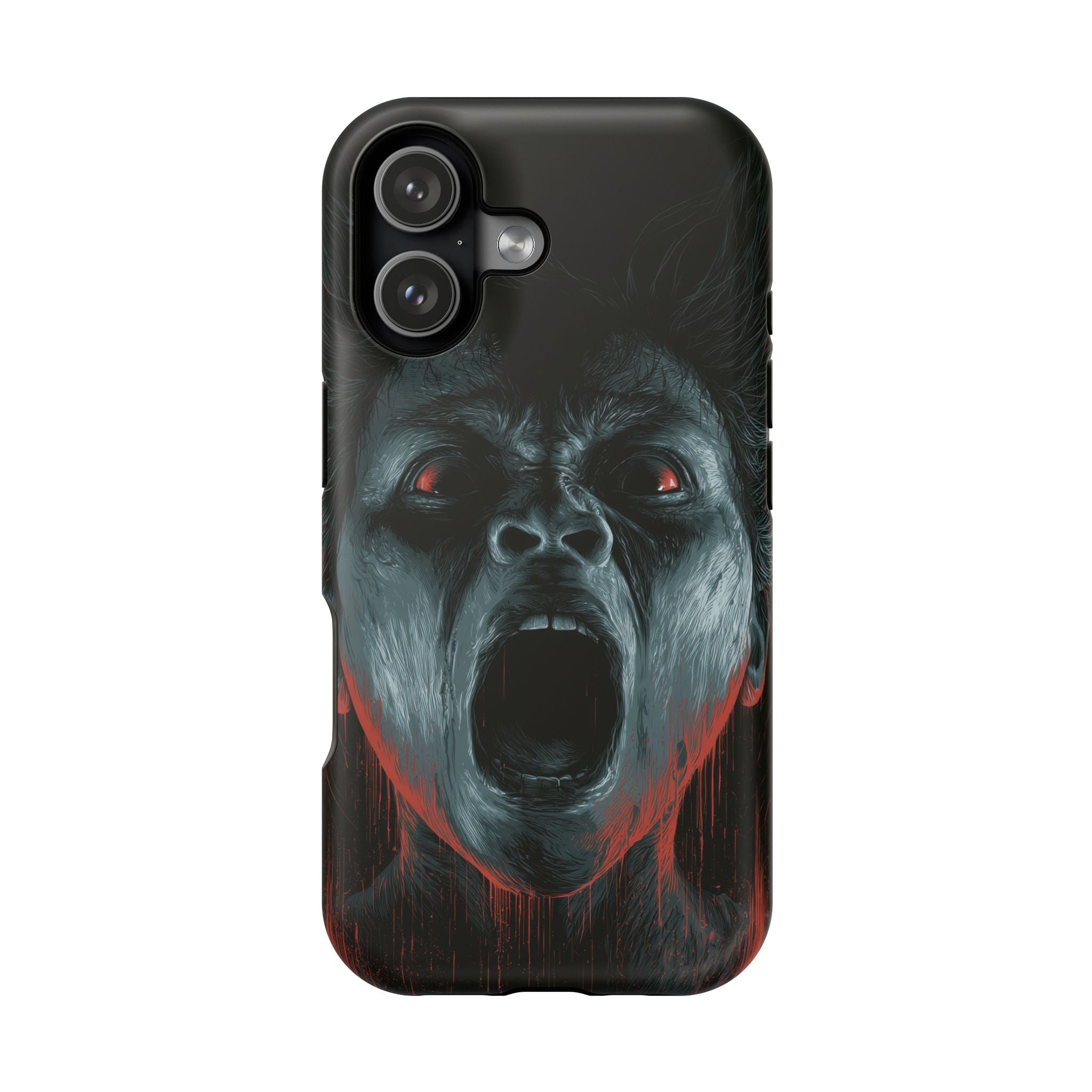 Feral - Half-wolf face, blood-red eyes