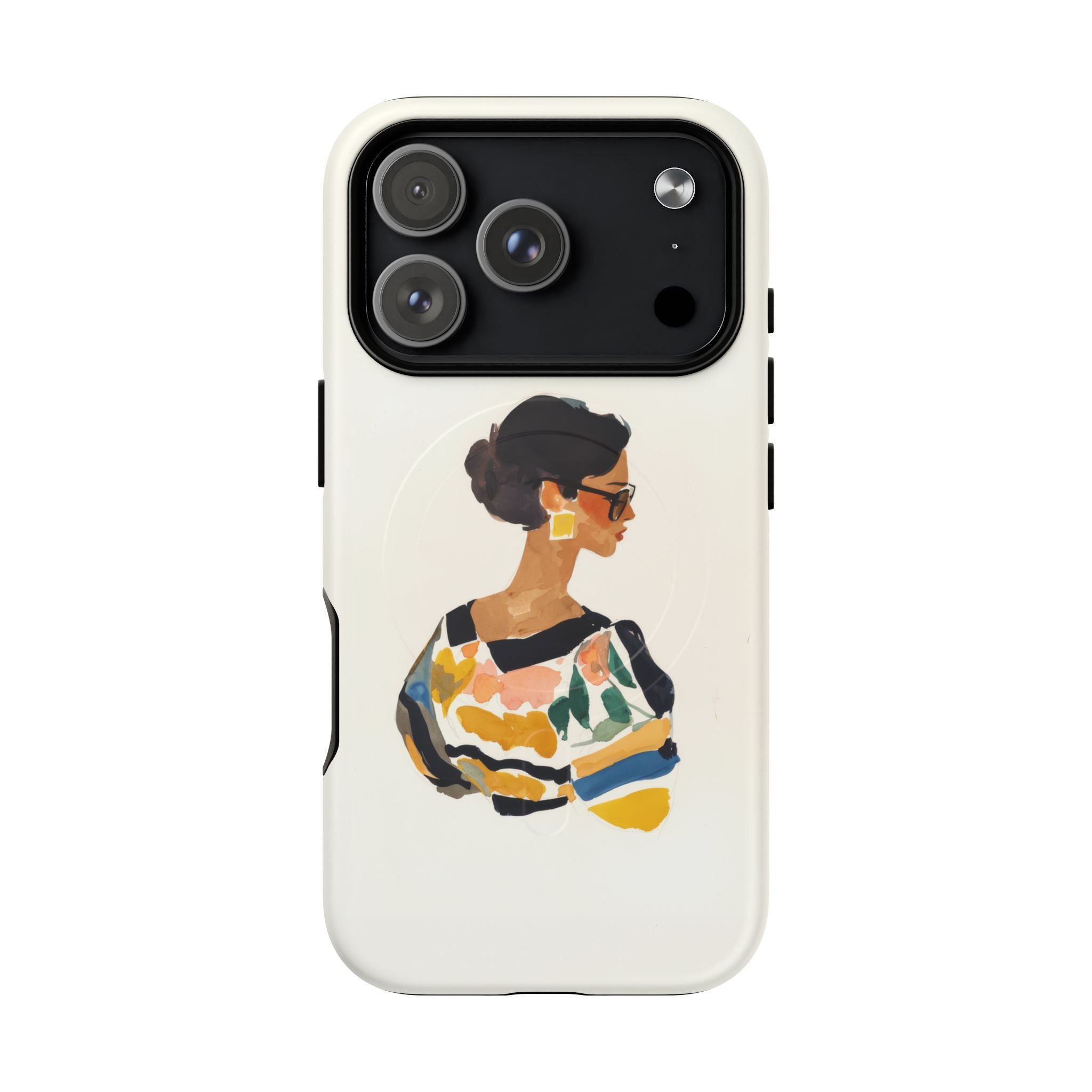Palette - Female watercolor portrait white background profile