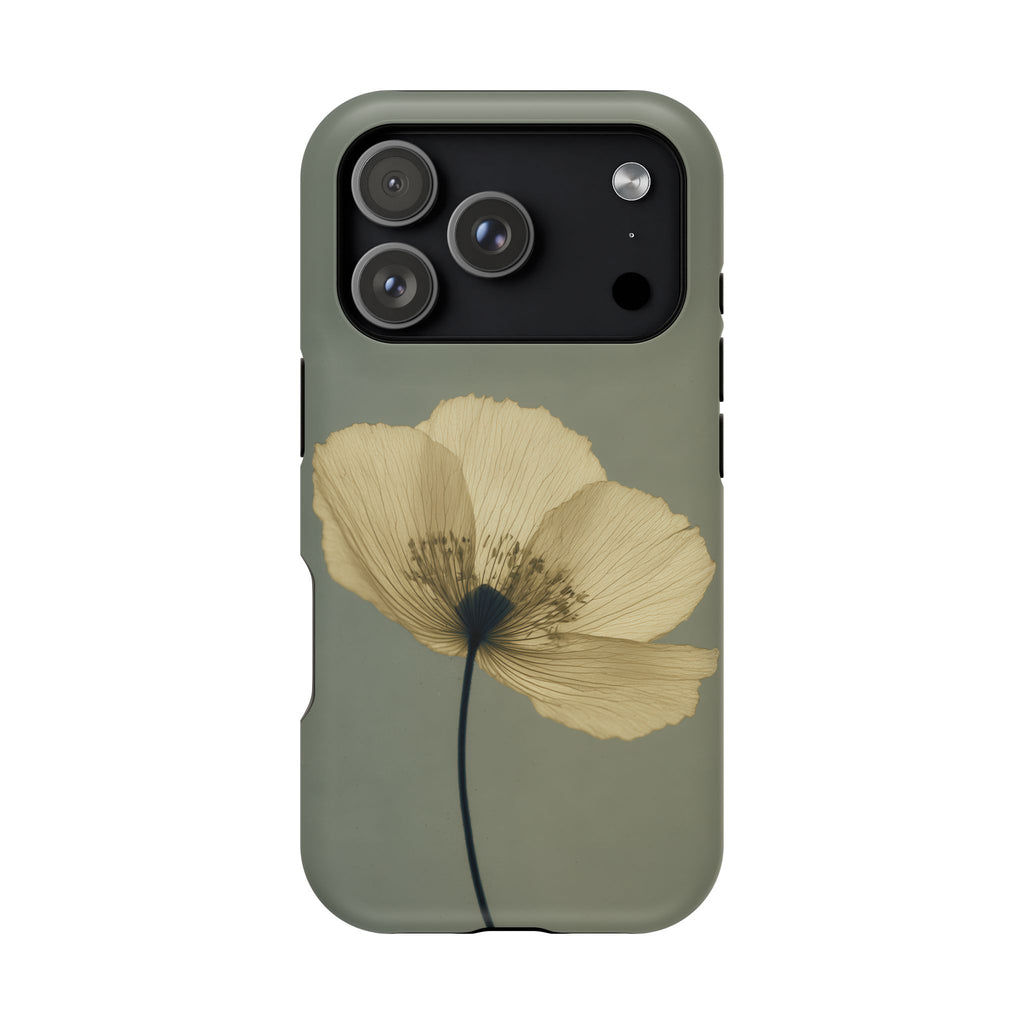 Poppy - Coquelicot crème fond sauge