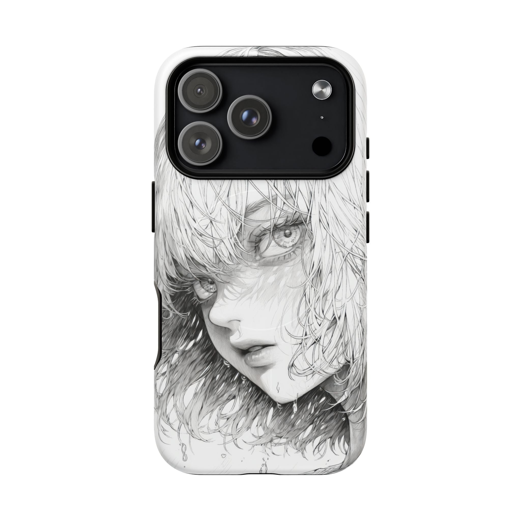 Rain - Monochrome Pencil Female Portrait