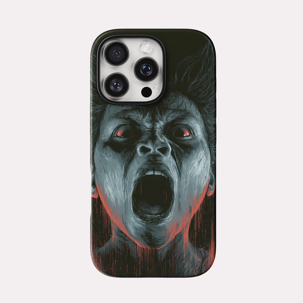 Feral - Visage mi-loup, yeux rouge sang