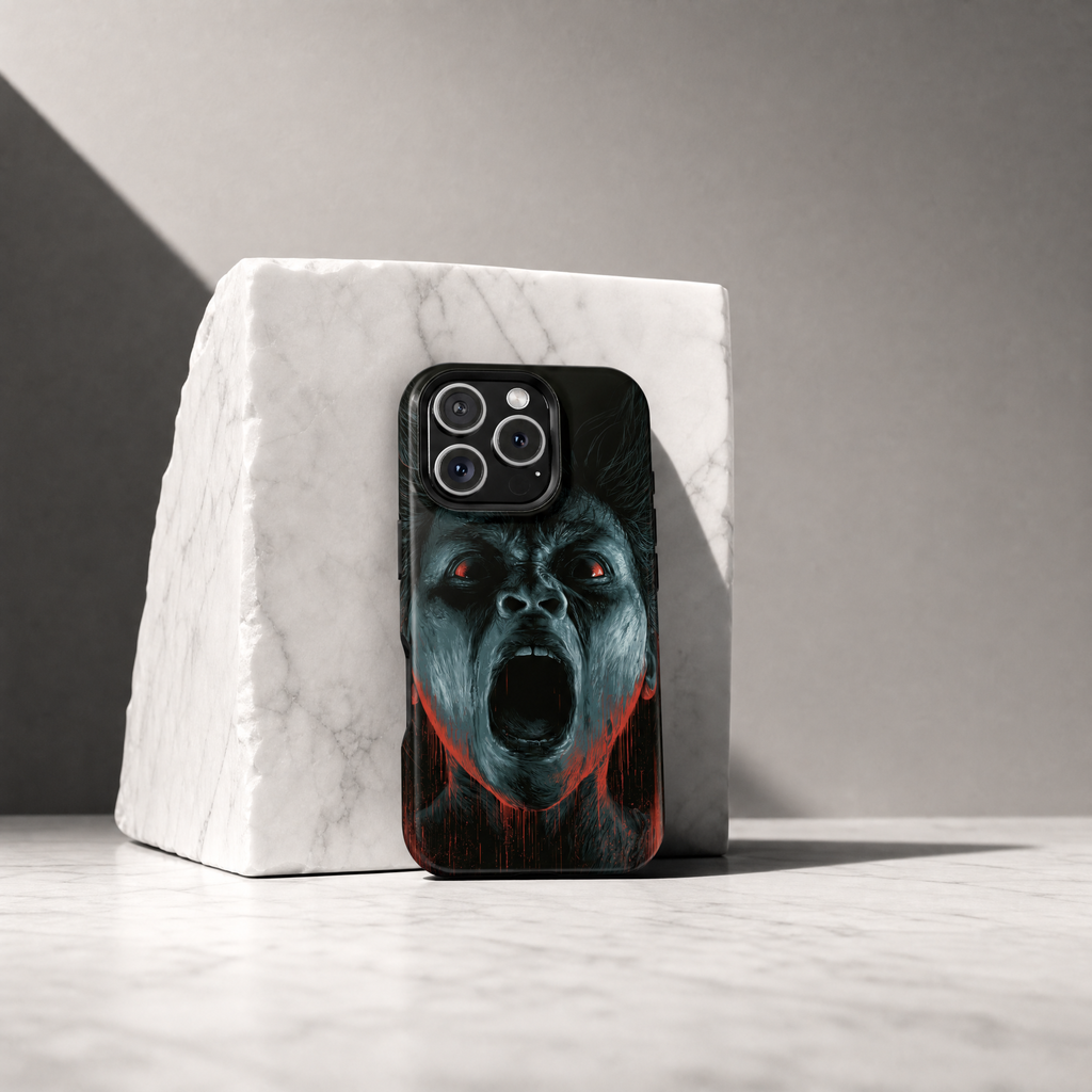 Feral - Visage mi-loup, yeux rouge sang