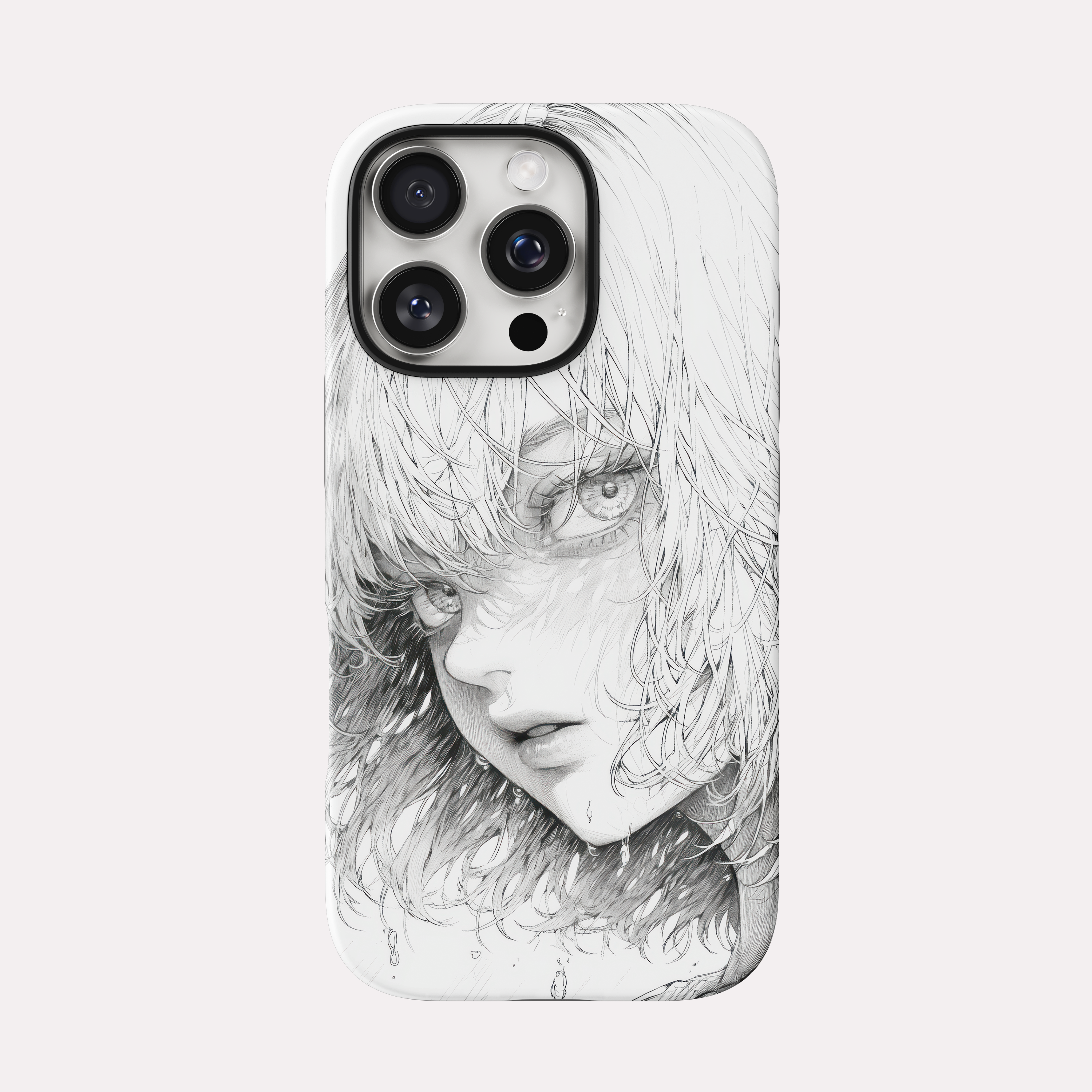 Rain - Monochrome Pencil Female Portrait