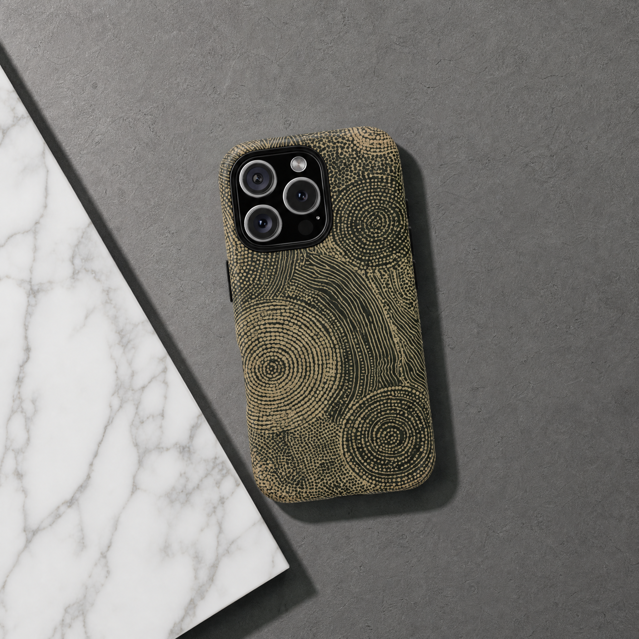 Songline - Khaki and Cream Dot Circles