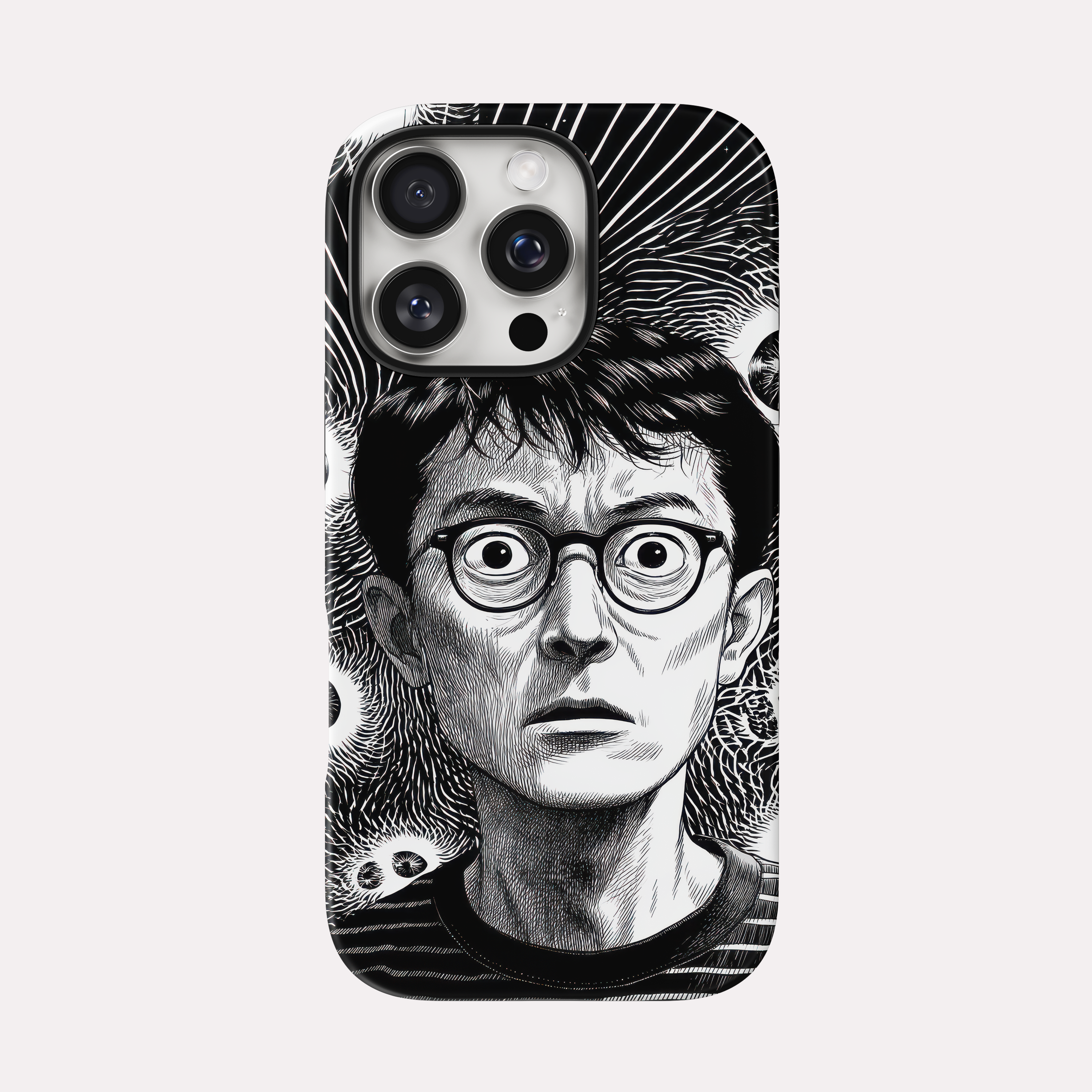 Spiral - Black and white manga portrait