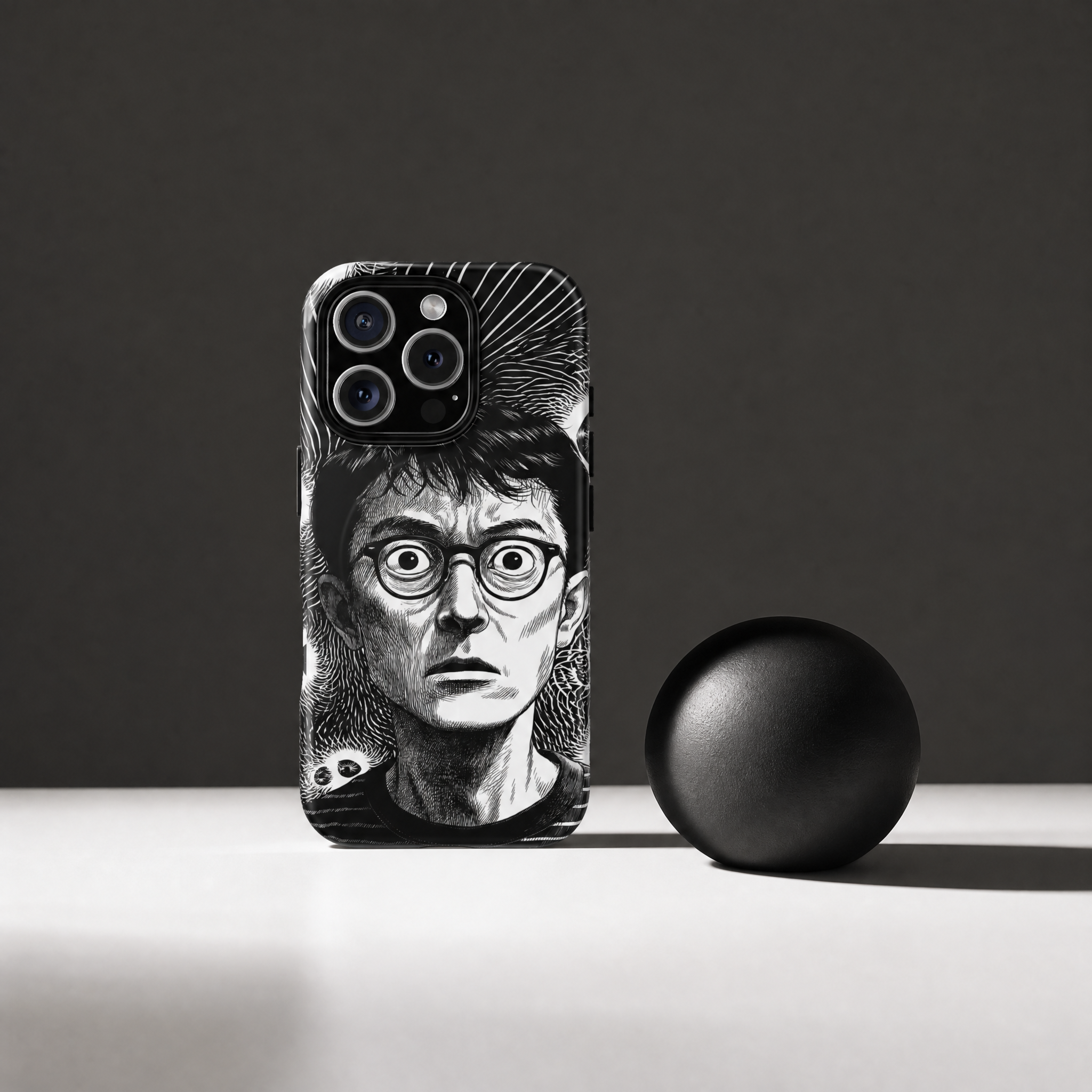 Spiral - Black and white manga portrait