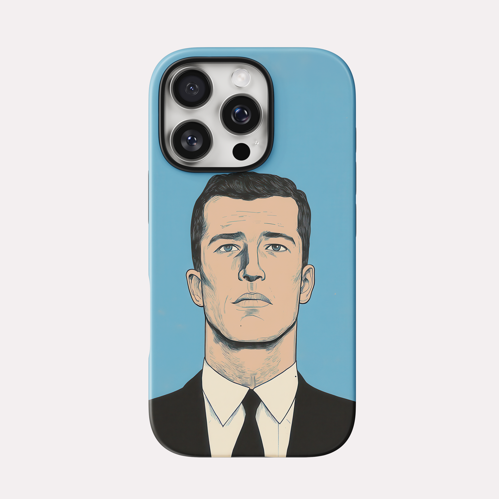 Frank - Portrait homme en costume fond bleu