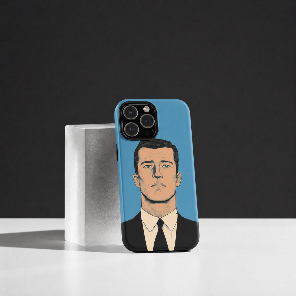 Frank - Portrait homme en costume fond bleu