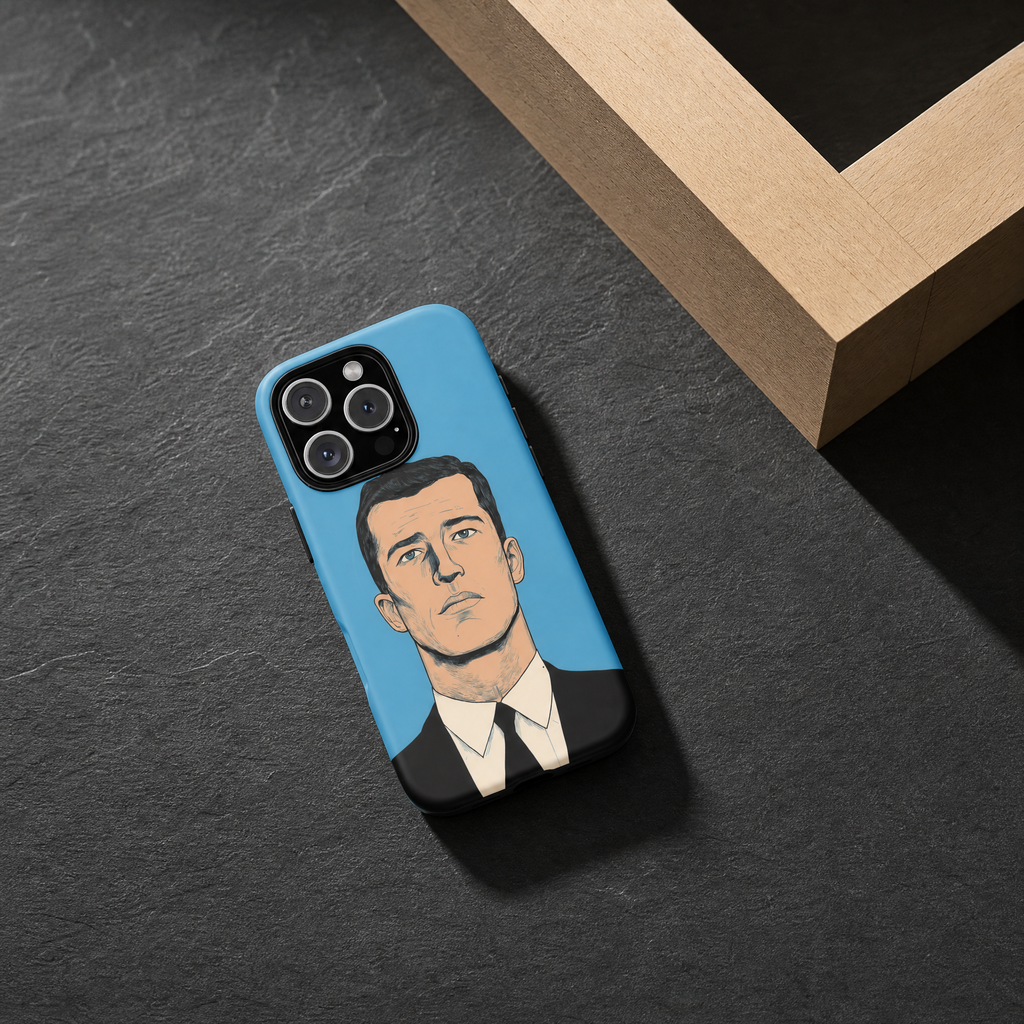 Frank - Portrait homme en costume fond bleu