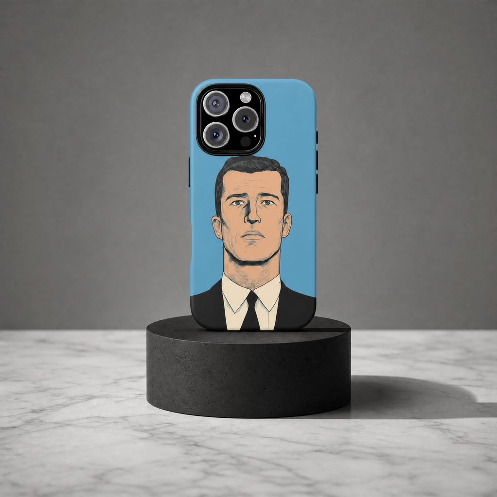 Frank - Portrait homme en costume fond bleu