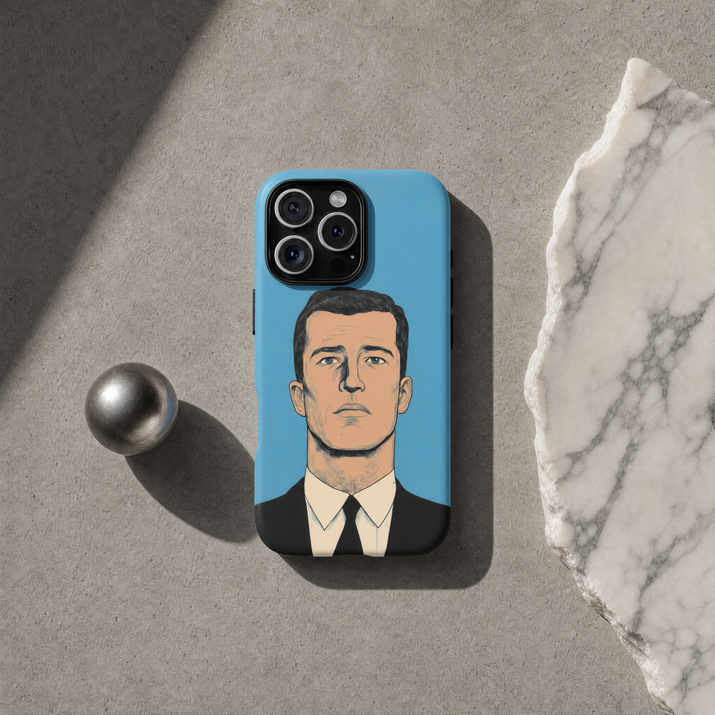 Frank - Portrait homme en costume fond bleu