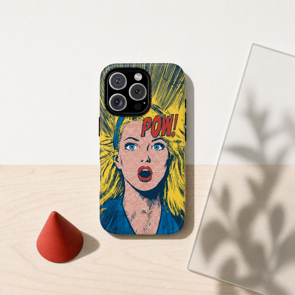Pow - Illustration pop art comic bang fond jaune