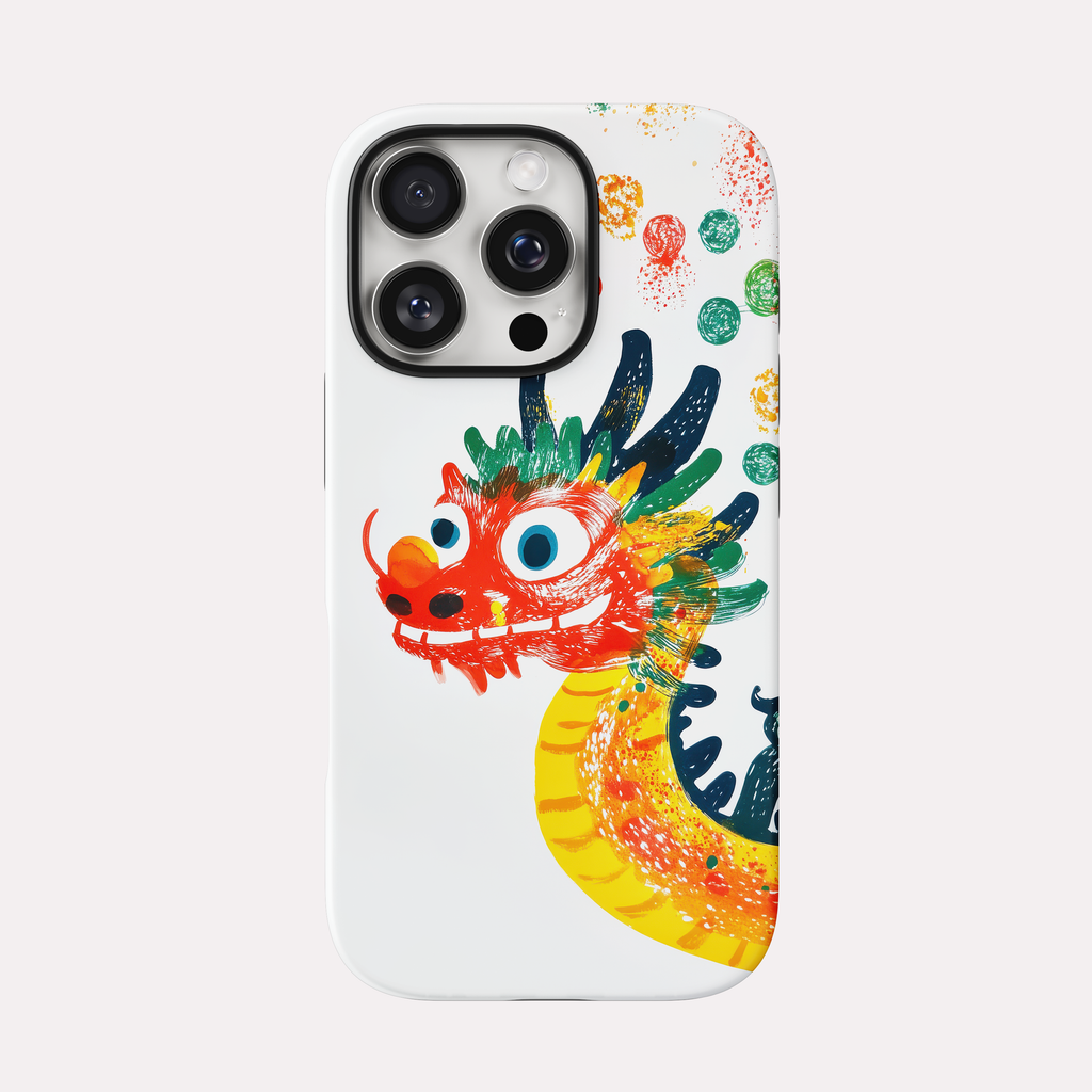 Long - Dragon chinois illustré fond blanc