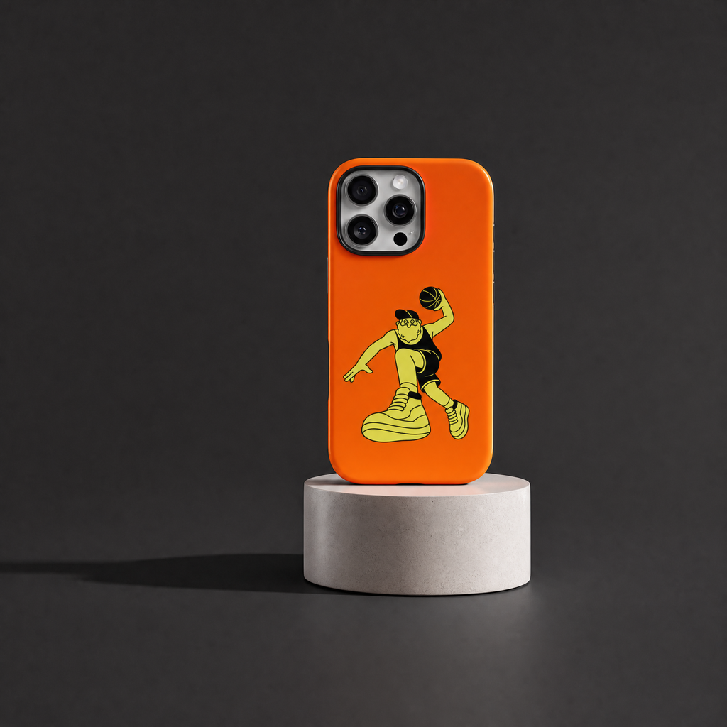 Basketball - Yellow Guy, Orange Court