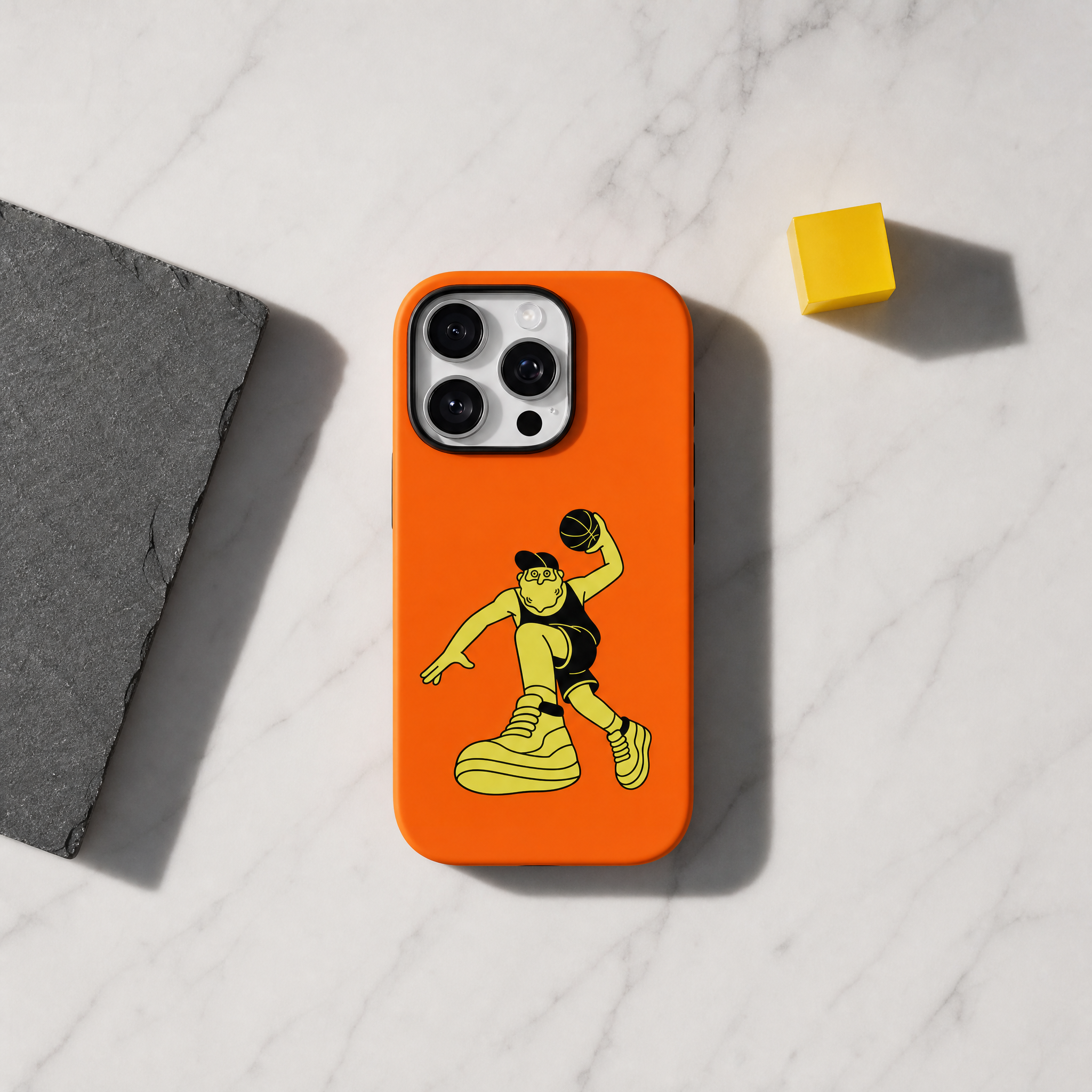 Basketball - Yellow Guy, Orange Court