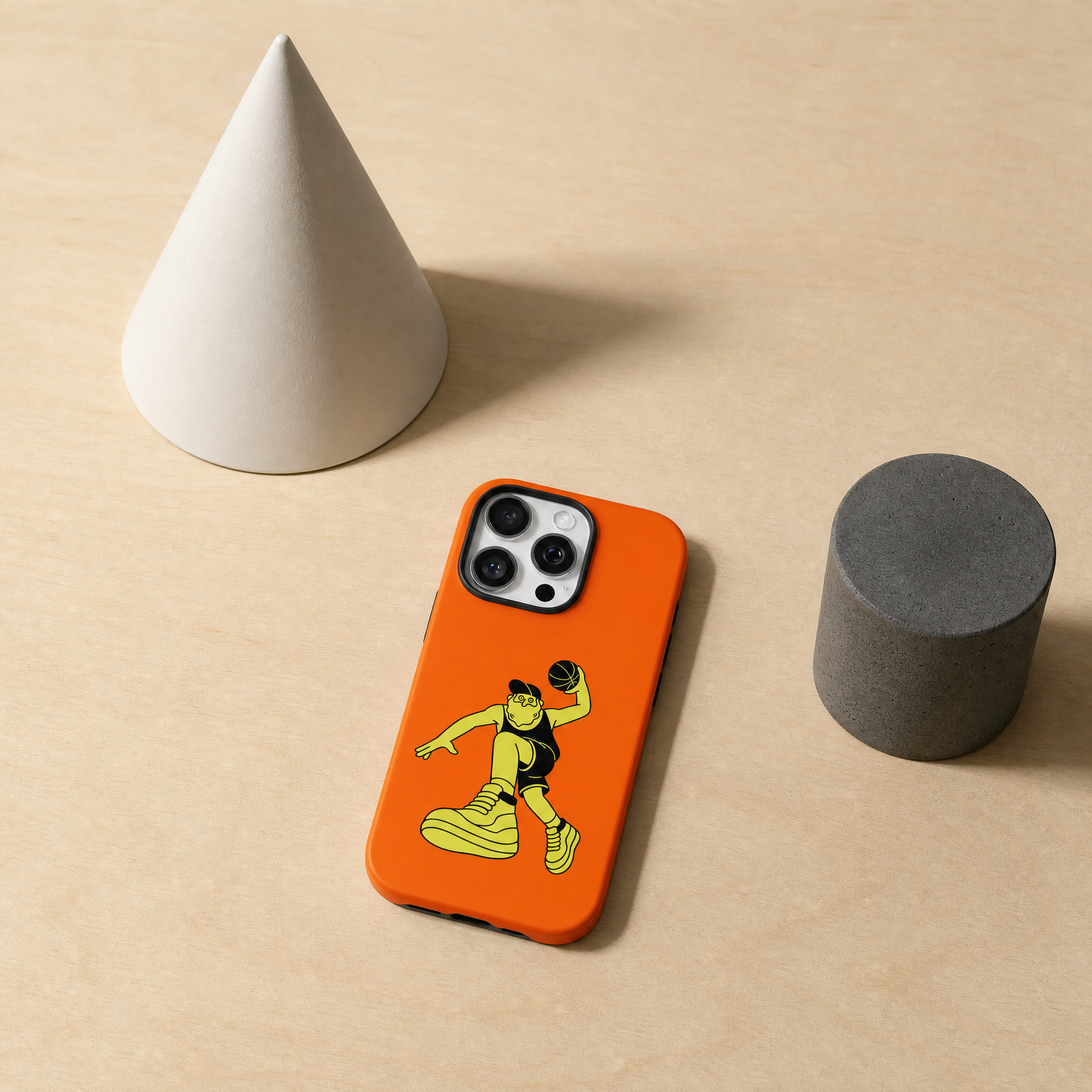 Basketball - Yellow Guy, Orange Court