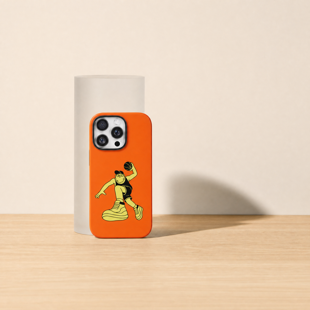 Basketball - Yellow Guy, Orange Court