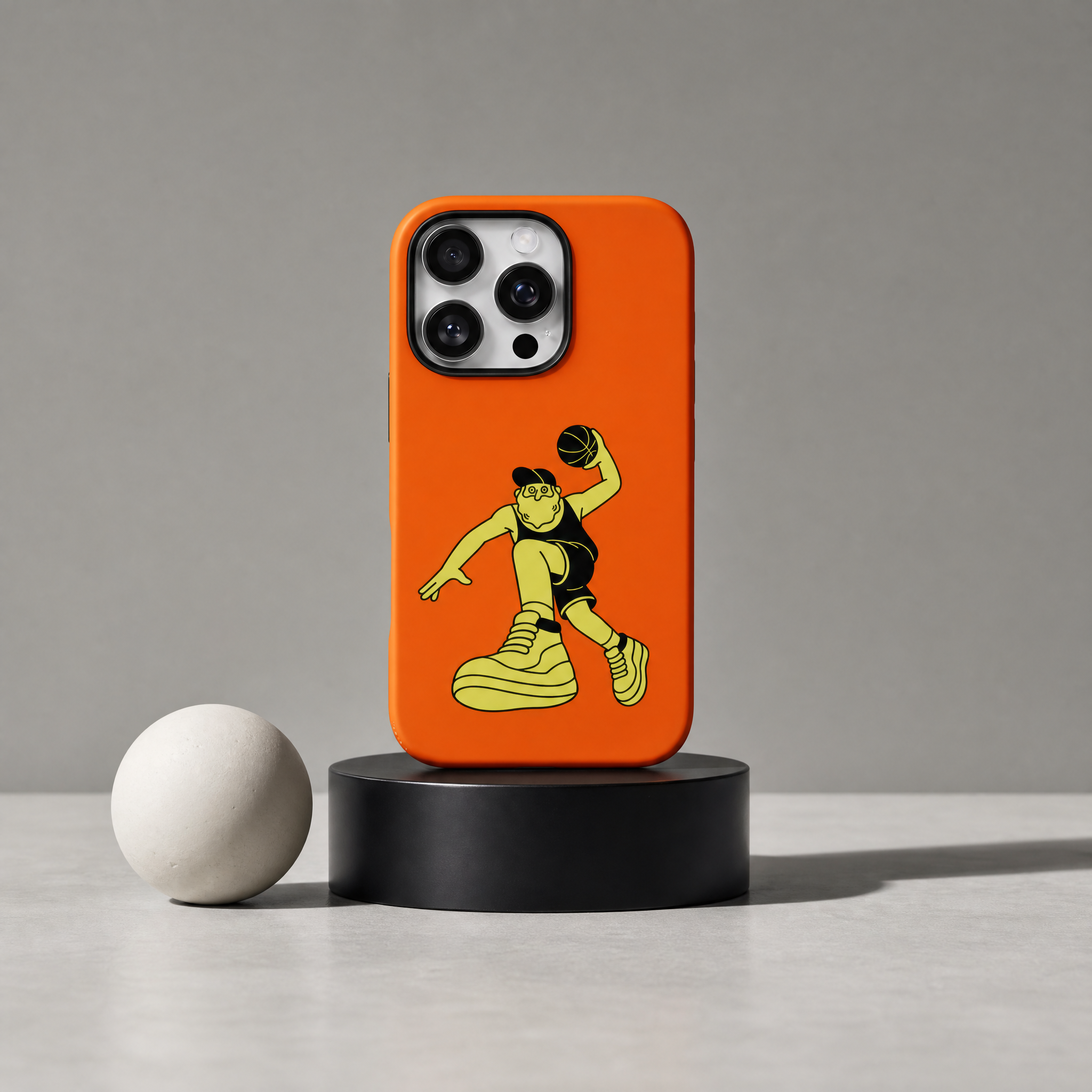 Basketball - Yellow Guy, Orange Court
