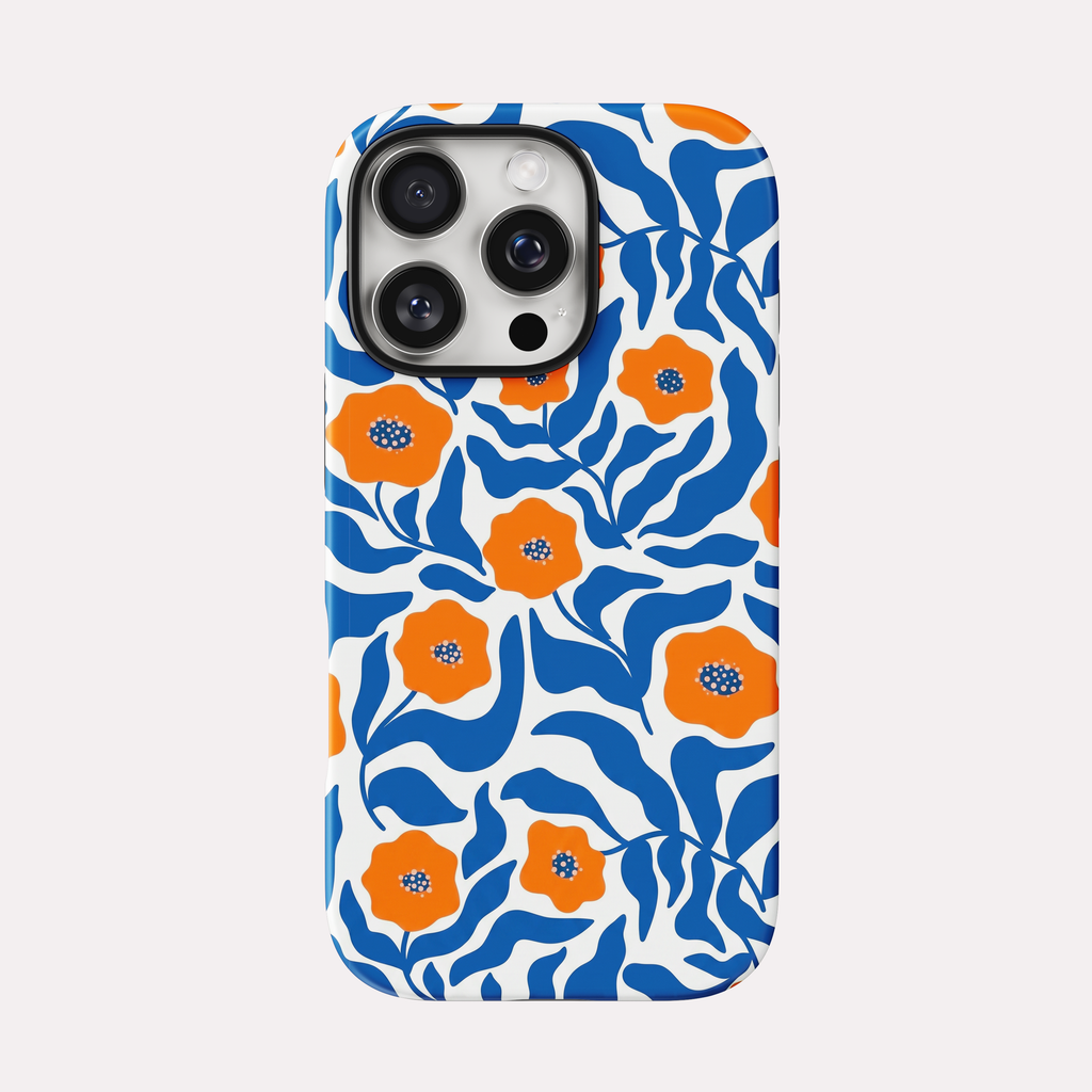 Flare - Blue & Orange Poppy Flowers