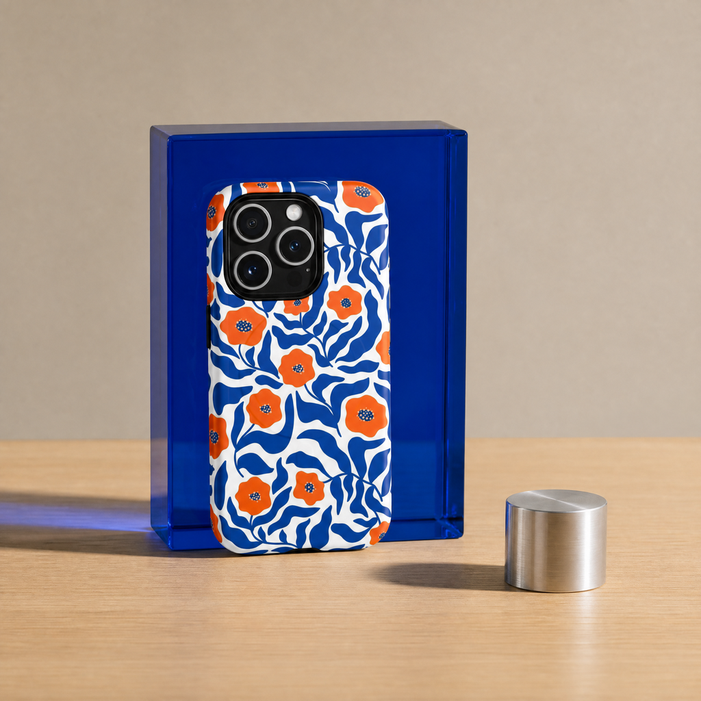 Flare - Blue & Orange Poppy Flowers