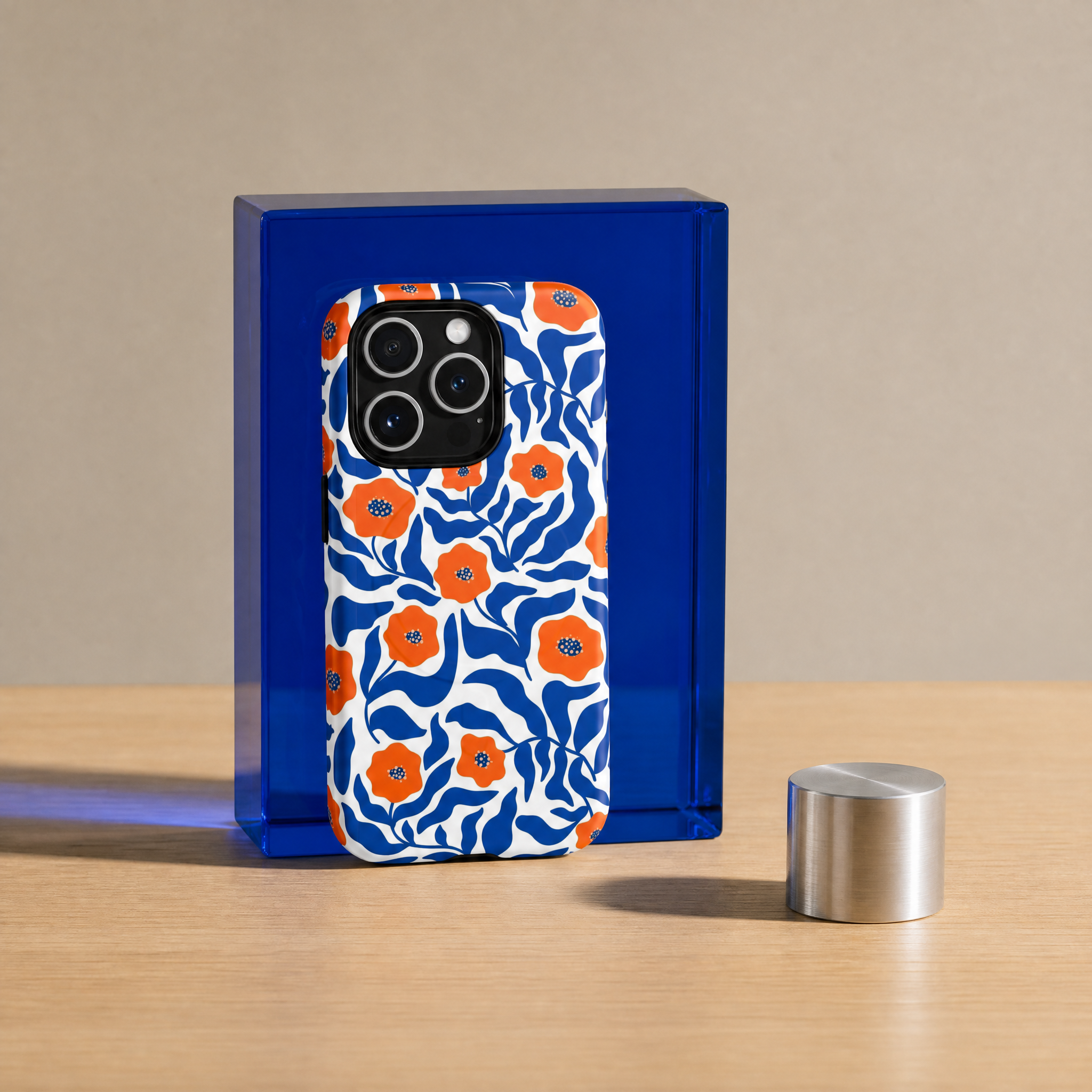 Flare - Blue & Orange Poppy Flowers