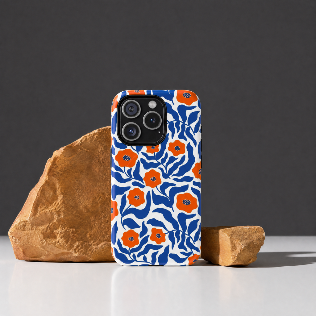 Flare - Blue & Orange Poppy Flowers