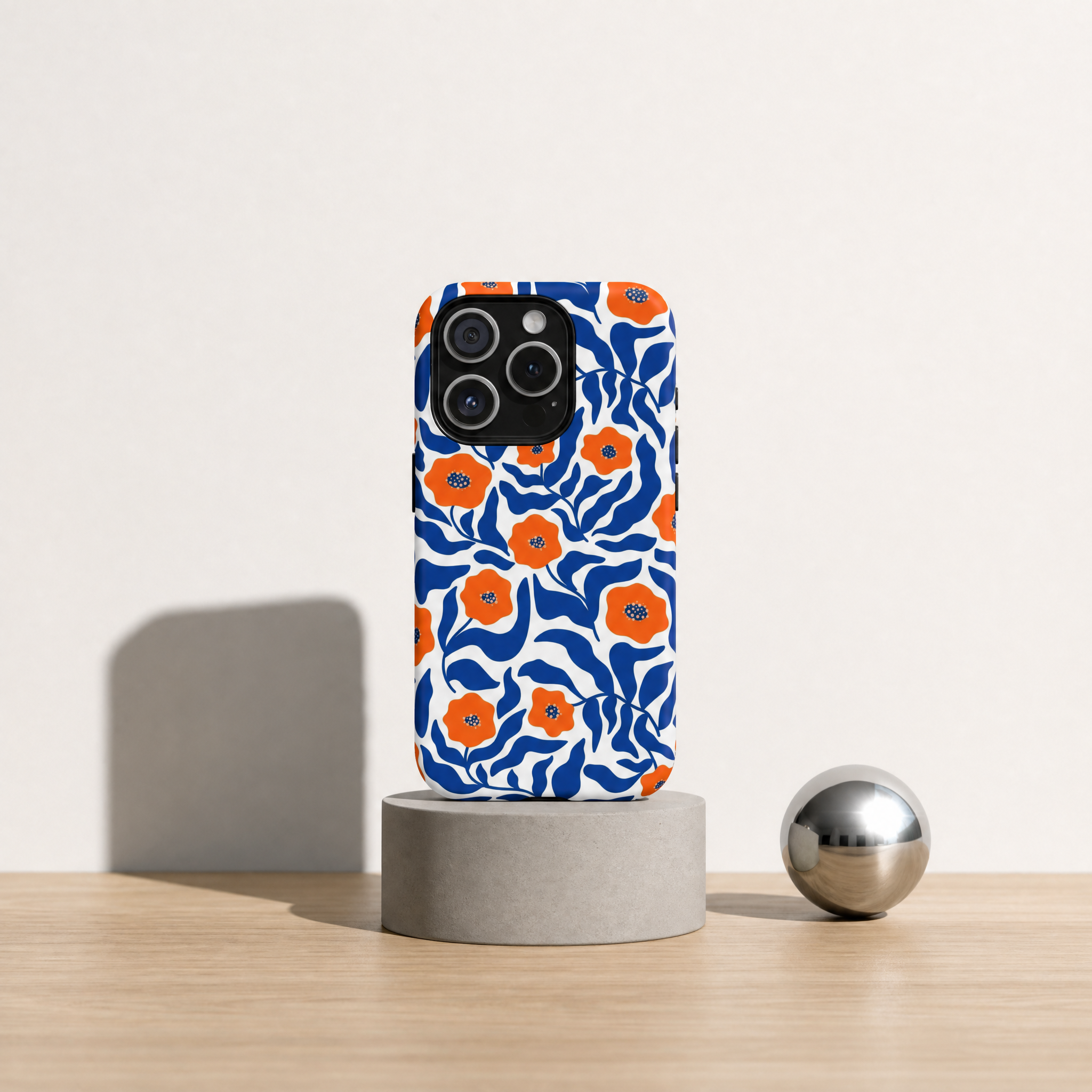 Flare - Blue & Orange Poppy Flowers