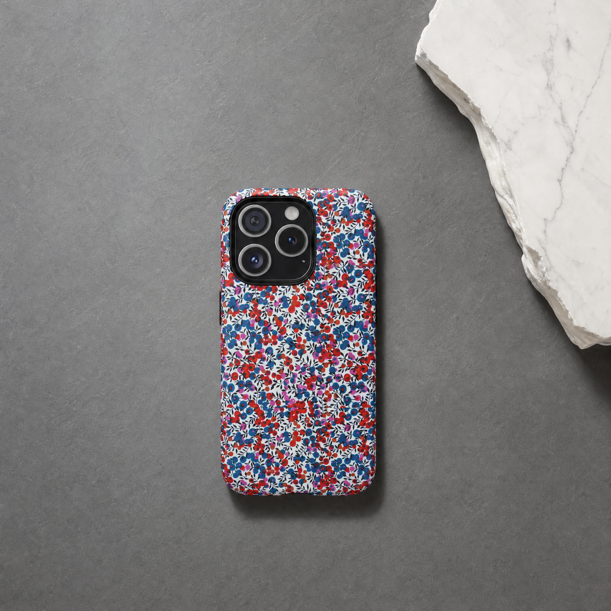 Scatter - Red & Blue confetti flowers