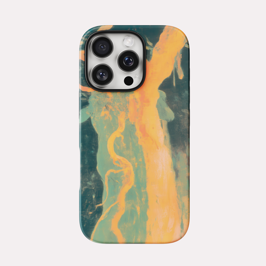 Ember - Abstrait marbré orange & vert