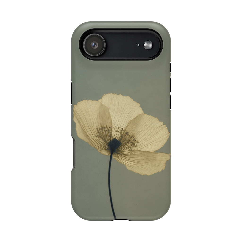 Poppy - Coquelicot crème fond sauge