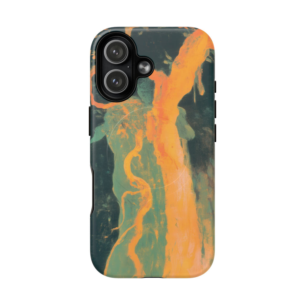 Ember - Abstrait marbré orange & vert