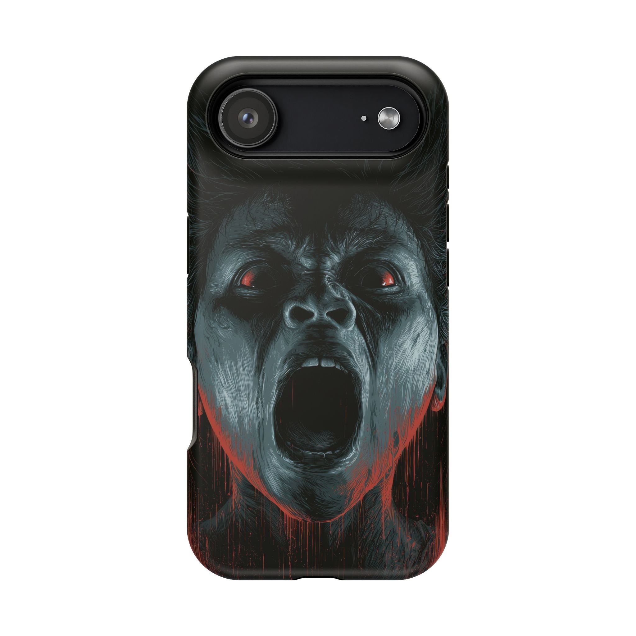 Feral - Half-wolf face, blood-red eyes