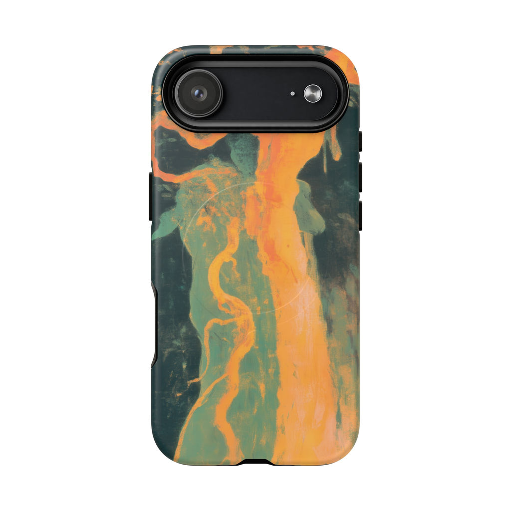 Ember - Abstrait marbré orange & vert
