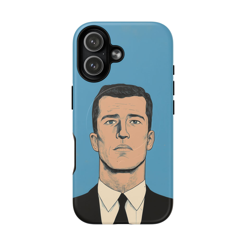 Frank - Portrait homme en costume fond bleu