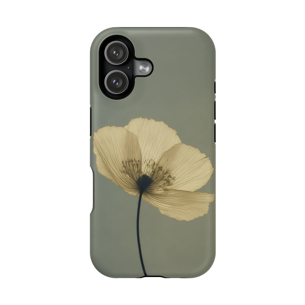 Poppy - Coquelicot crème fond sauge